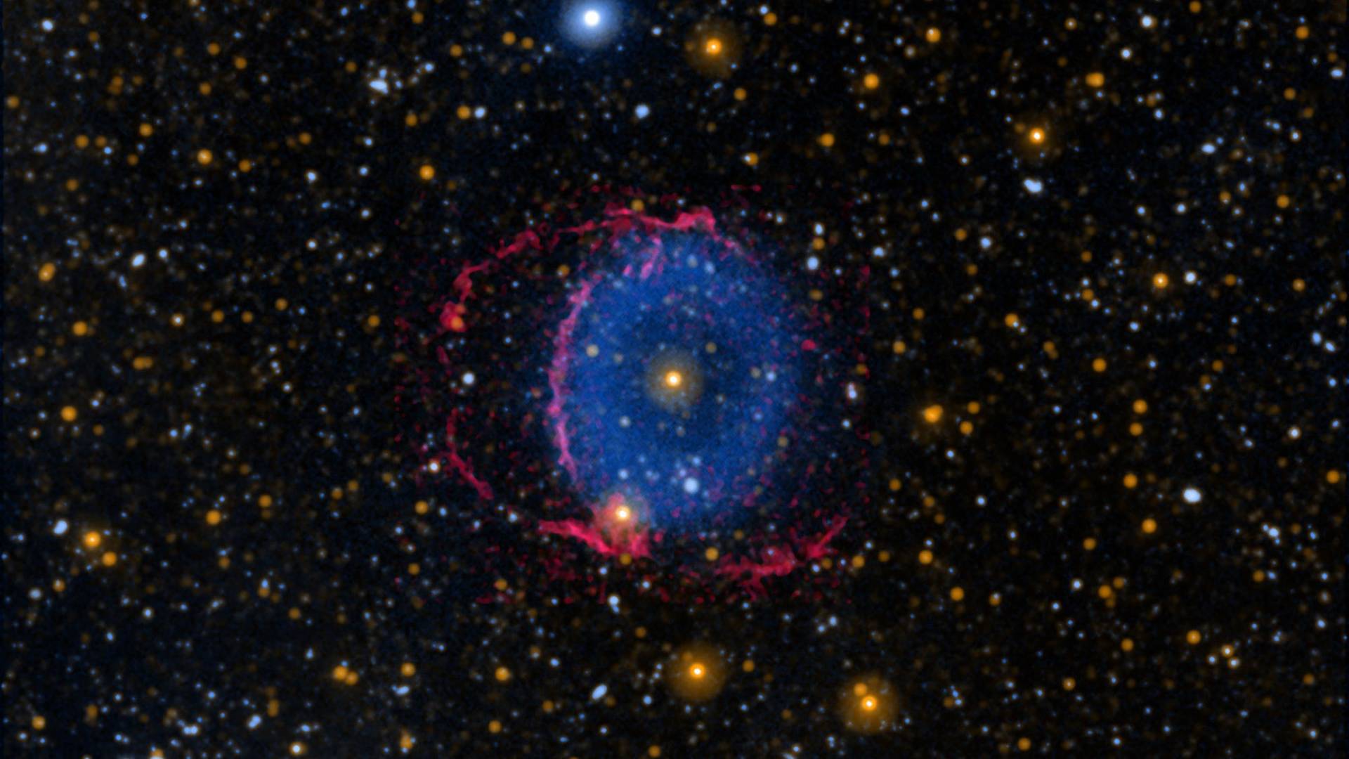 Blue haze around a star