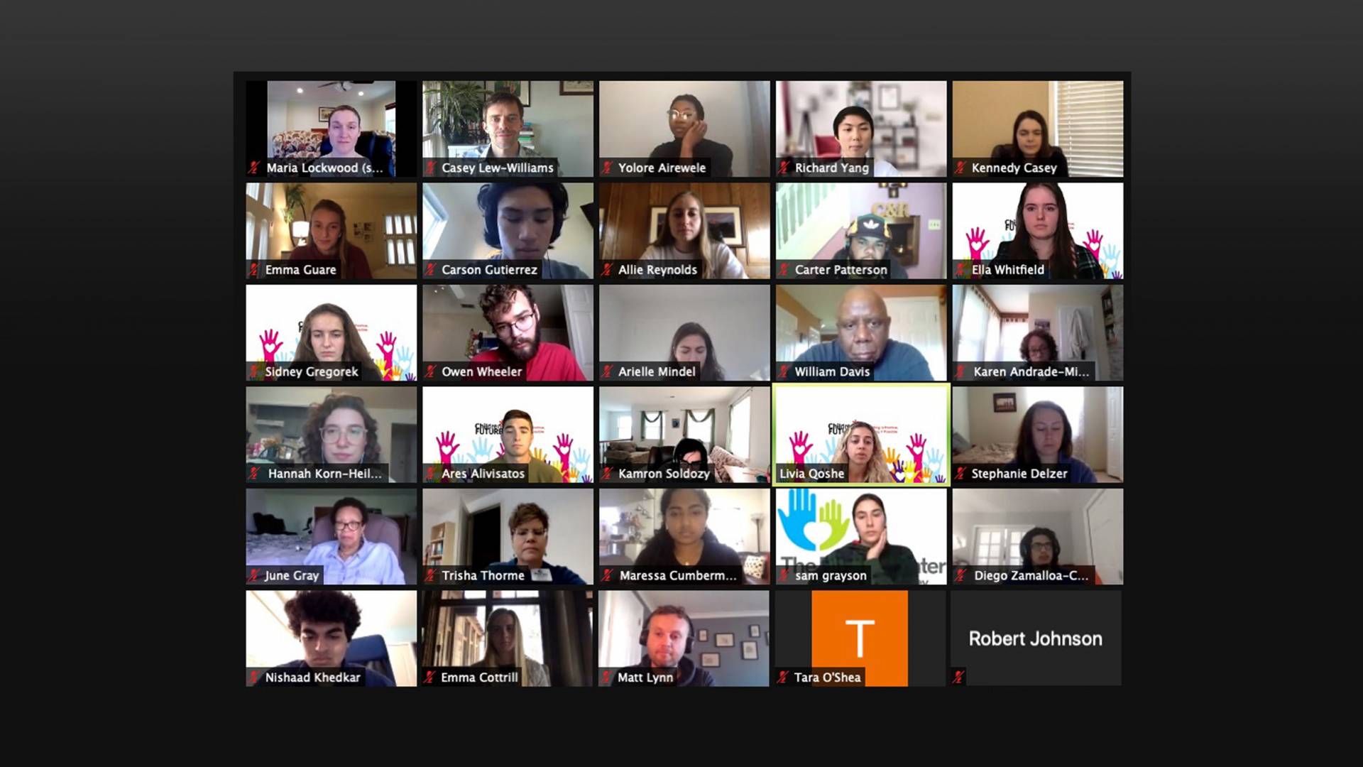 Screenshot of a zoom class meeting