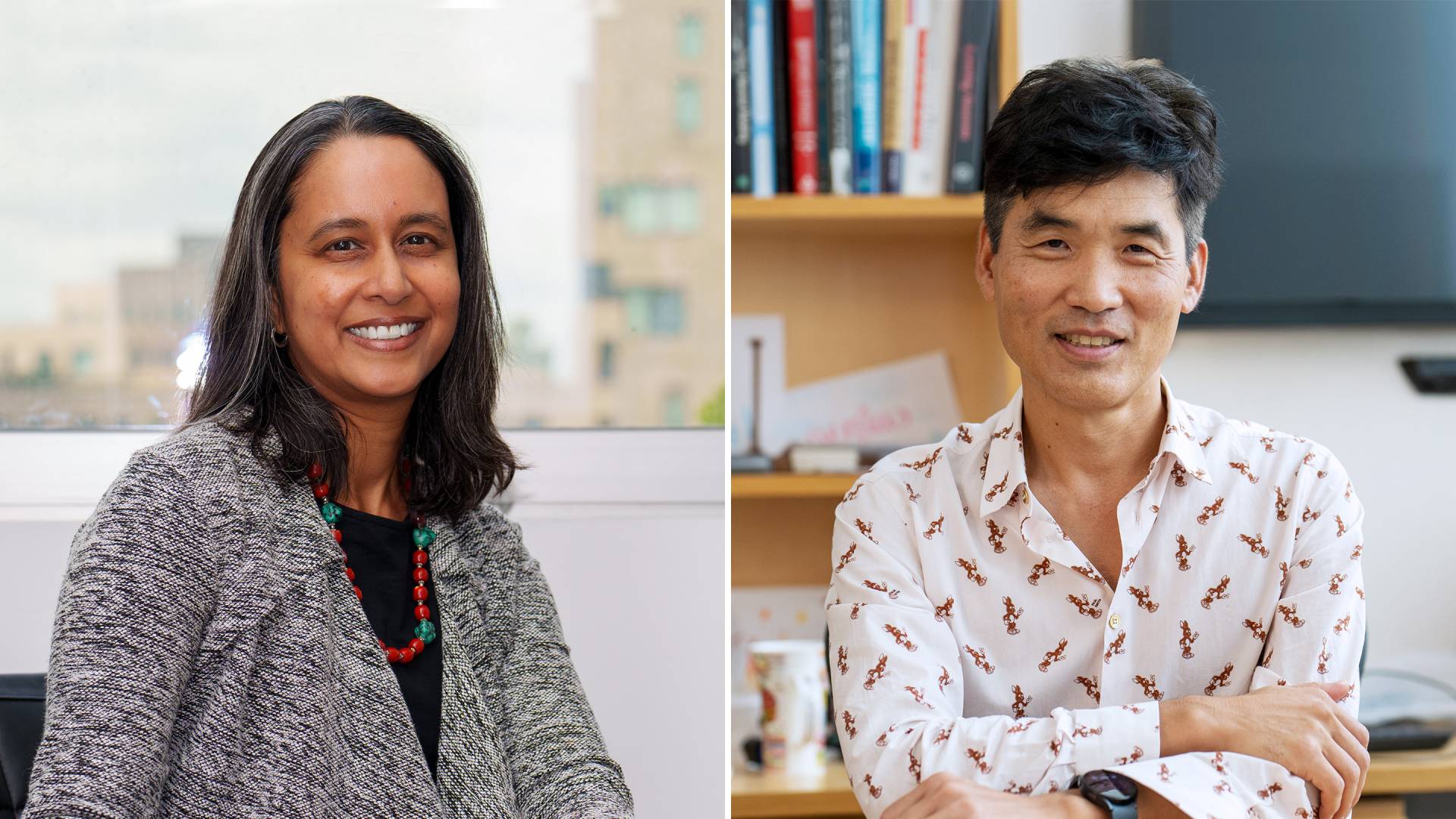 Mala Murthy and Sebastian Seung n their offices