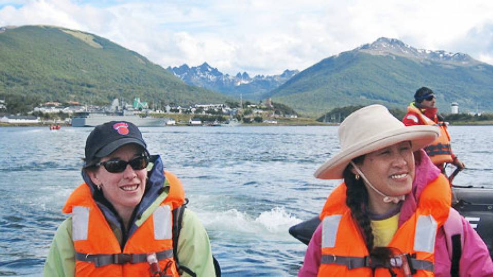 Alumni on boat
