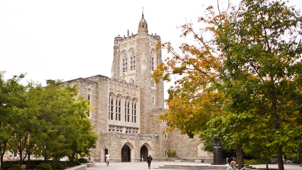 exterior of the Firestone LIbrary