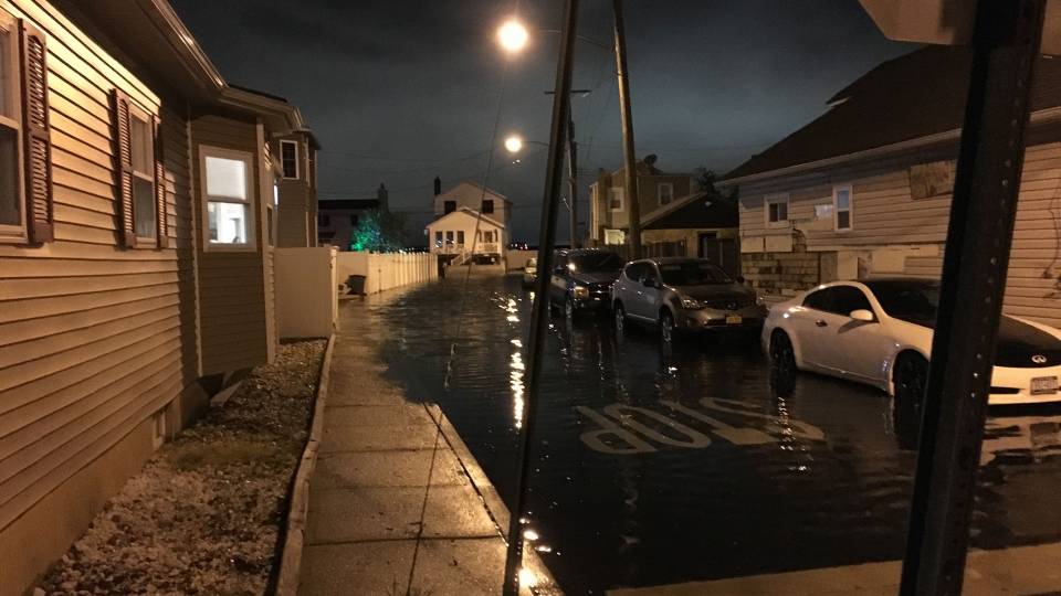 A flooded street
