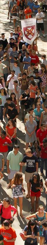 Students stream in