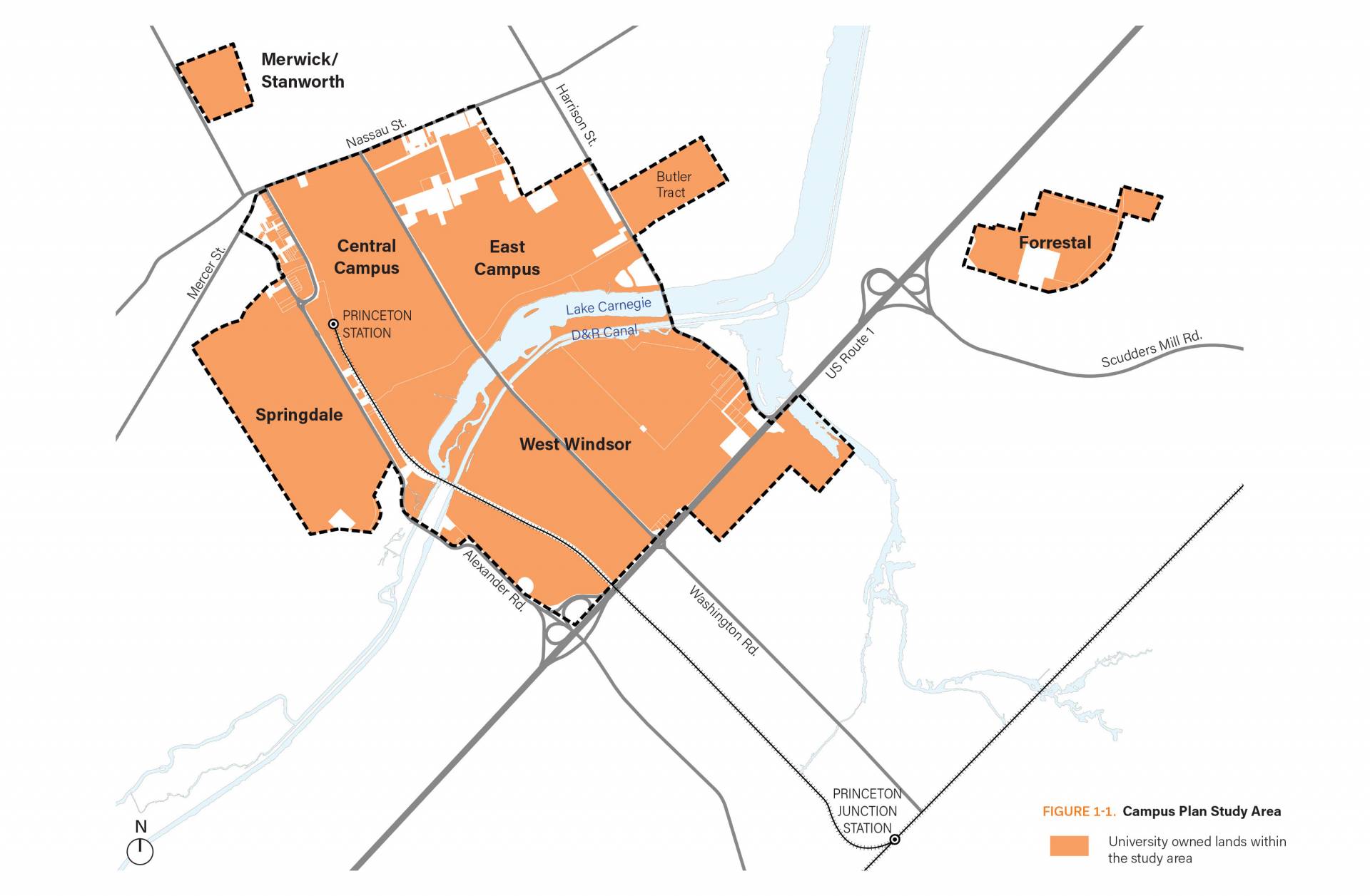 Map of campus plan study area