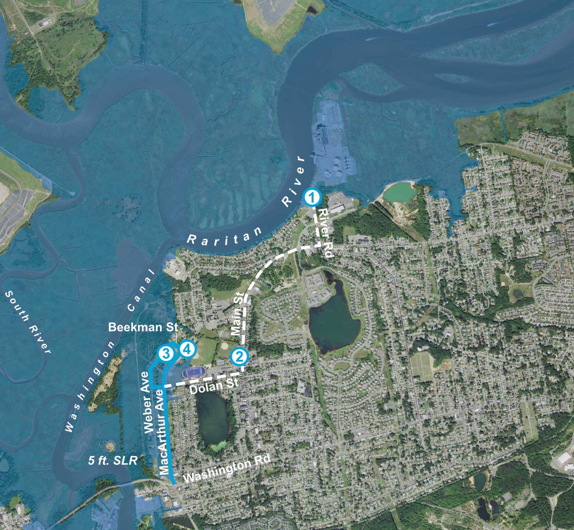 Map of the High Water Line Chalk Walk route