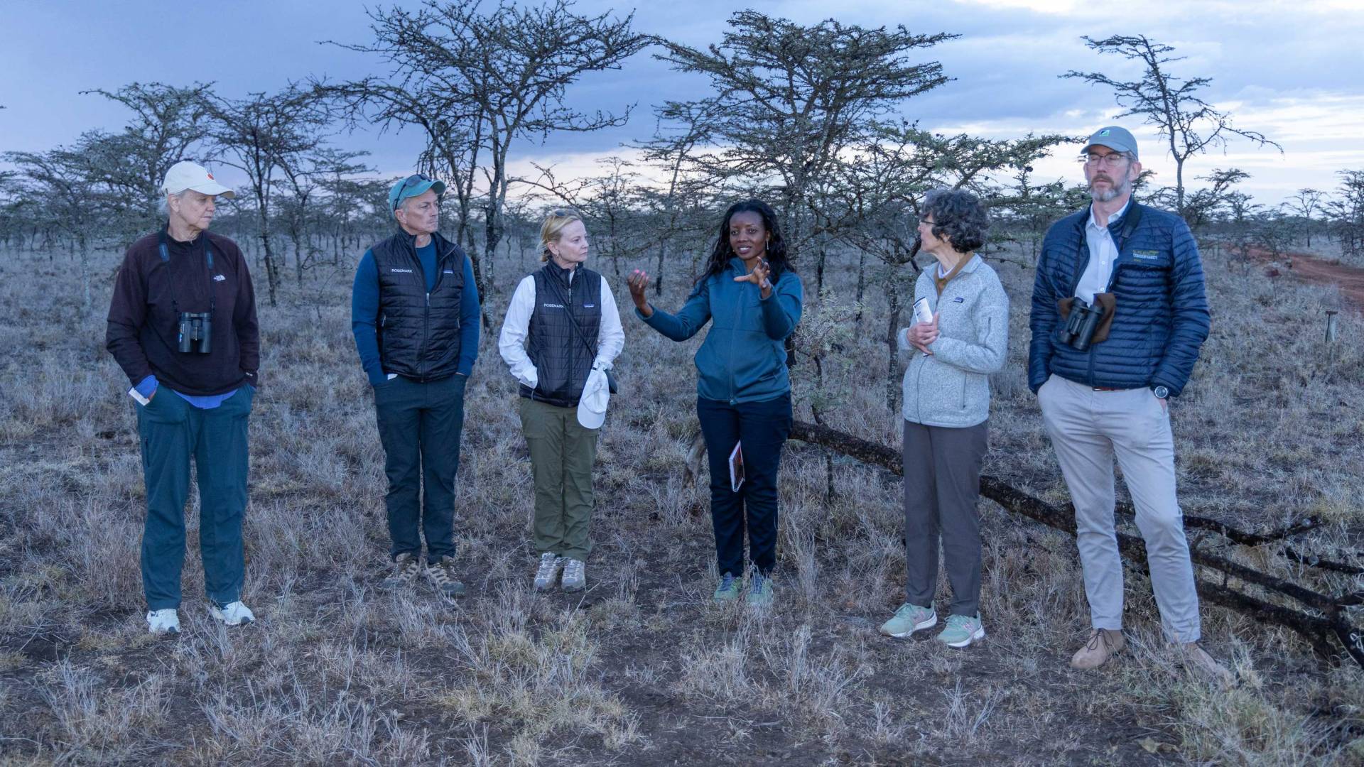 dignitaries in Mpala at dawn