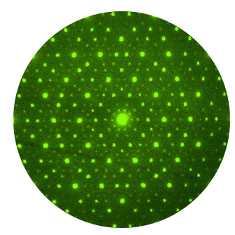 This electron diffraction pattern, collected with an IAC transmission electron microscope along the 10-fold axis, revealed the characteristic signature of a decagonal quasicrystal, a material believed for centuries to be impossible.
