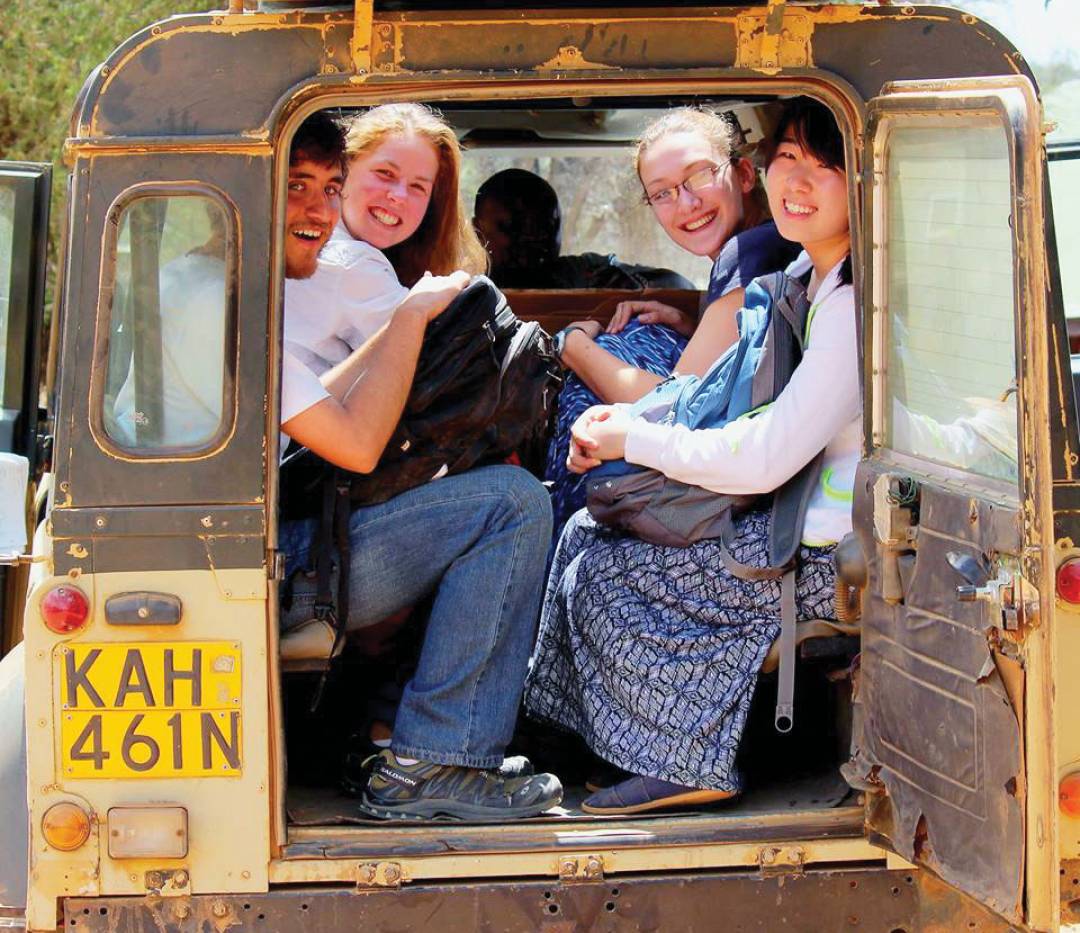 Students in van