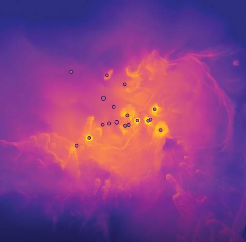 Satellite image of Interstellar clouds