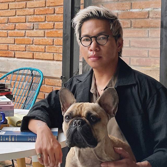 Paul Nadal and dog